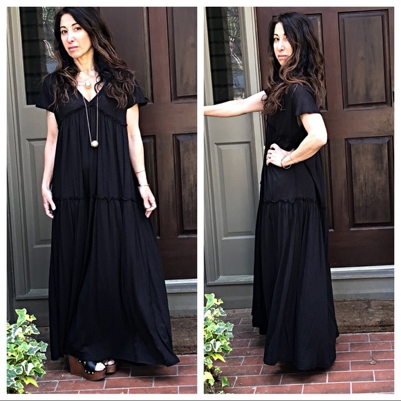 ✨LAST ONE ✨Black long bohemian chic maxi dress - Picture 3 of 6